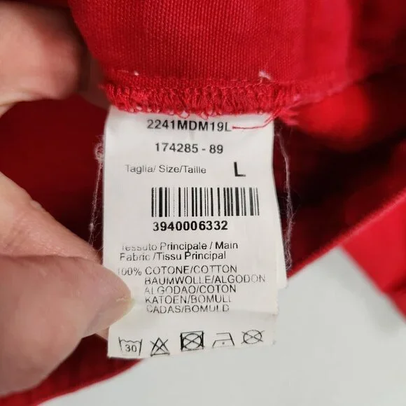 MSGM Jacket Womens Large Red Denim Trucker Milano Cotton Made In Italy Logo